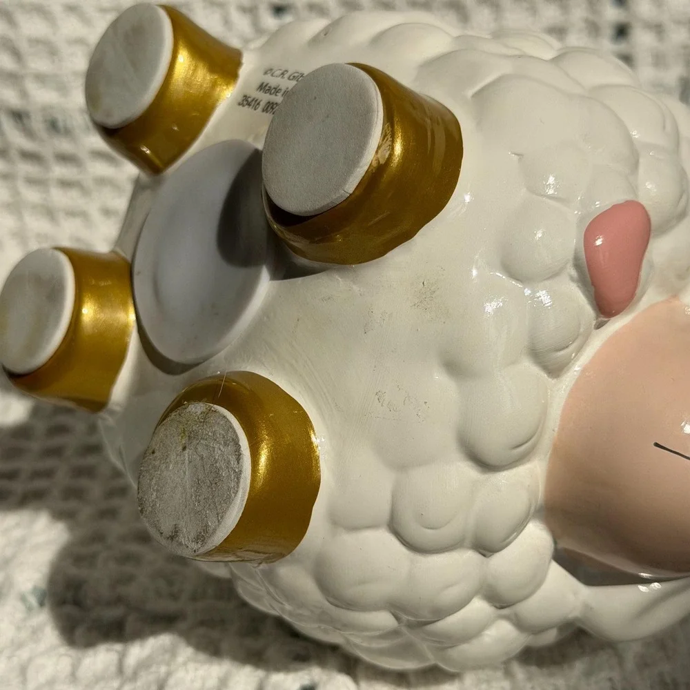 Lamb Coin Bank | Ceramic Sheep Piggy Bank | Baby Nursery Decor